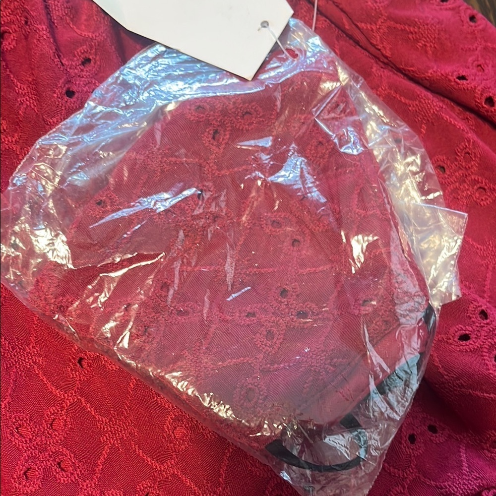 Red Flutter Sleeve V-Neck Mini Sundress with Matching Face Mask - Picture 2 of 3